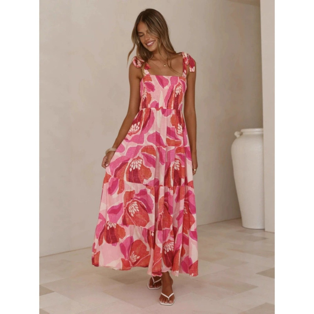 ZARA New Casual Vacation Style Print Dress